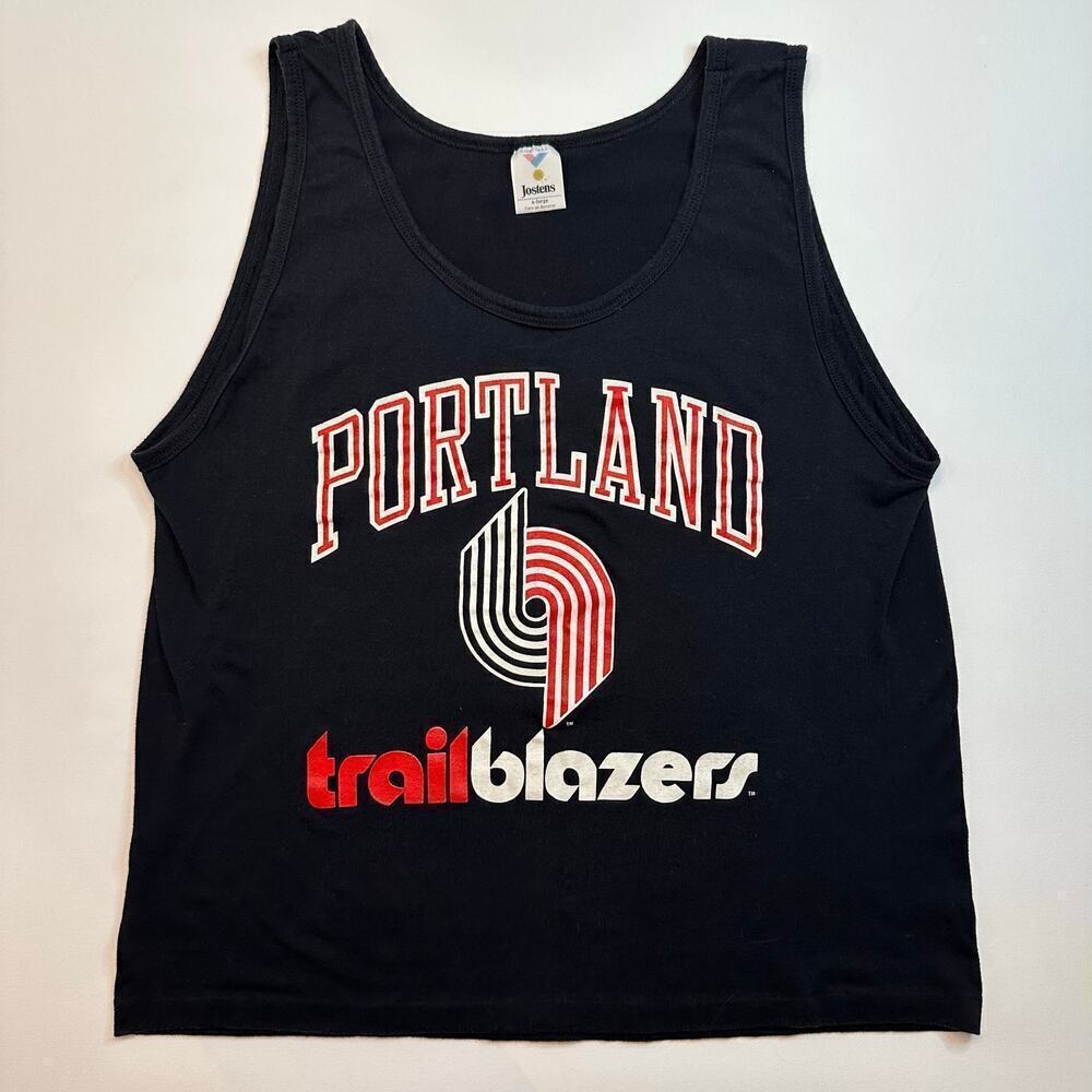 Vintage Jostens NBA Portland Trailblazers Black Basketball Tank Top